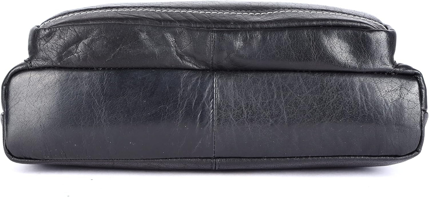 LEDERBUCK Olga - Bolso bandolera extragrande de piel auténtica para...