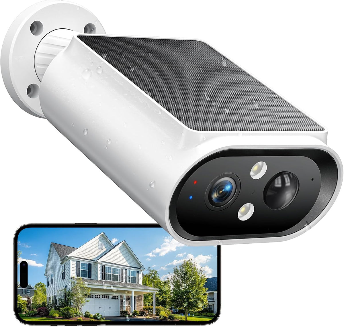 AlkiVision Cámaras de seguridad solares inalámbricas para exteriore...