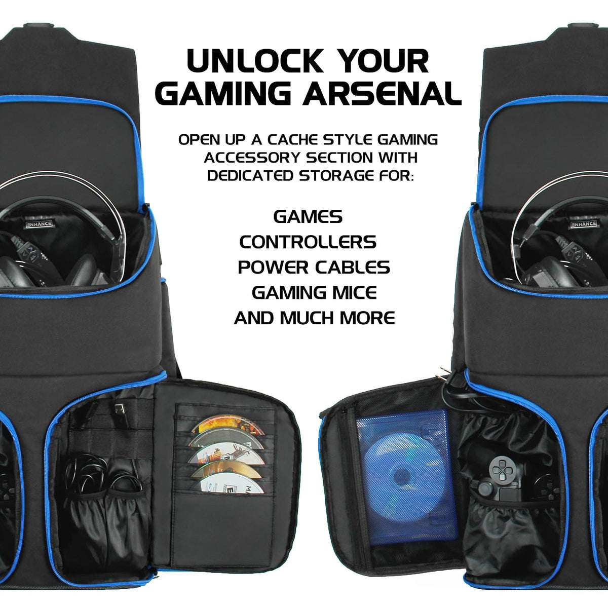 ENHANCE Mochila para laptop para juegos con consola universal para...
