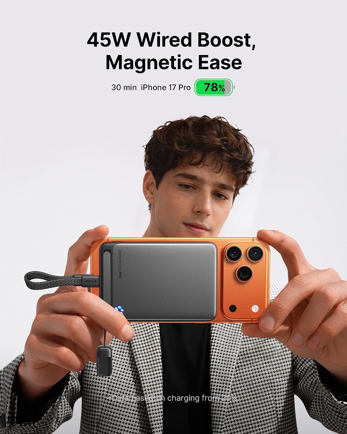 INIU Cargador portátil MagSafe Slimmest, carga rápida inalámbrica o...