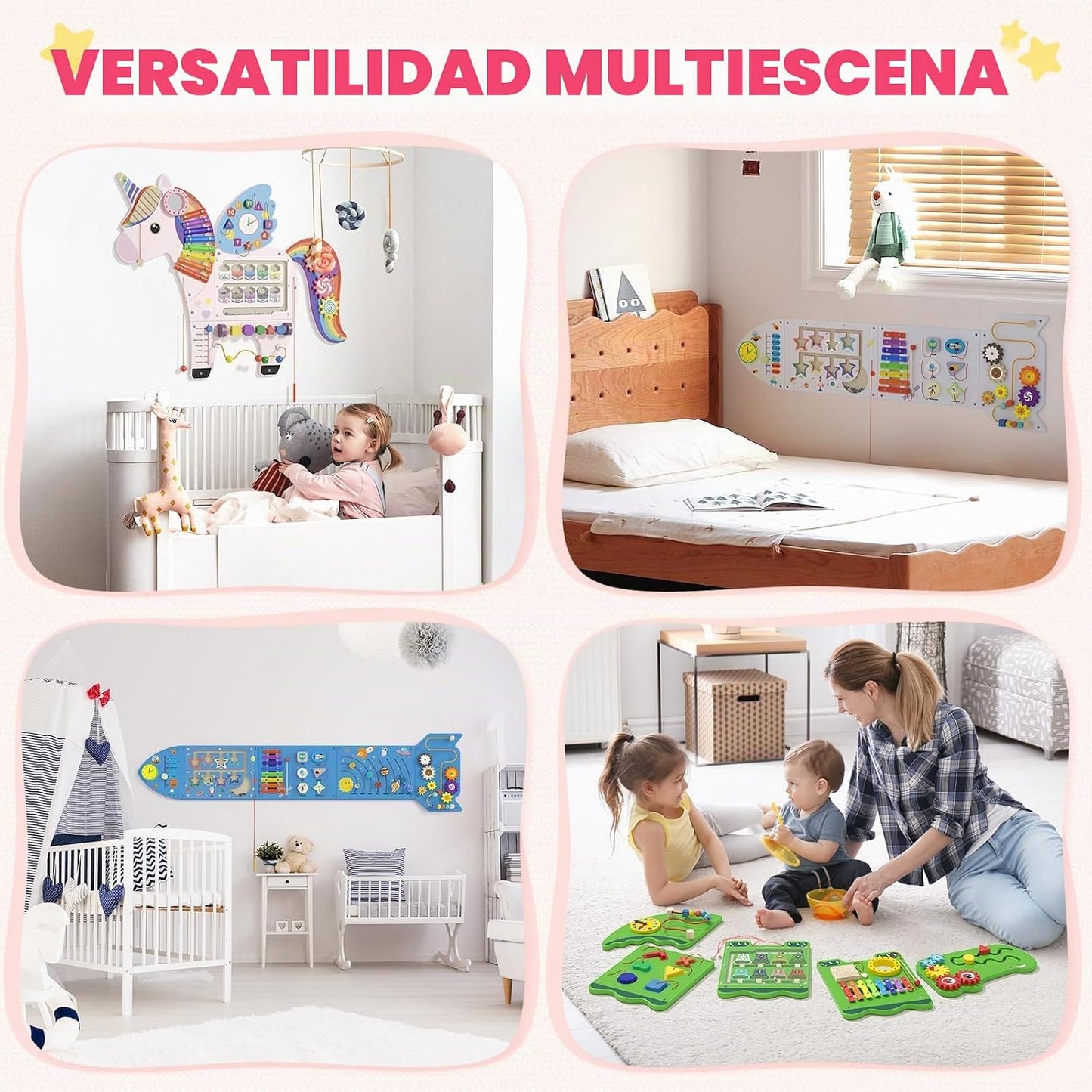 Panel de Pared Sensorial de Unicornio para Niños - Paneles de Table...
