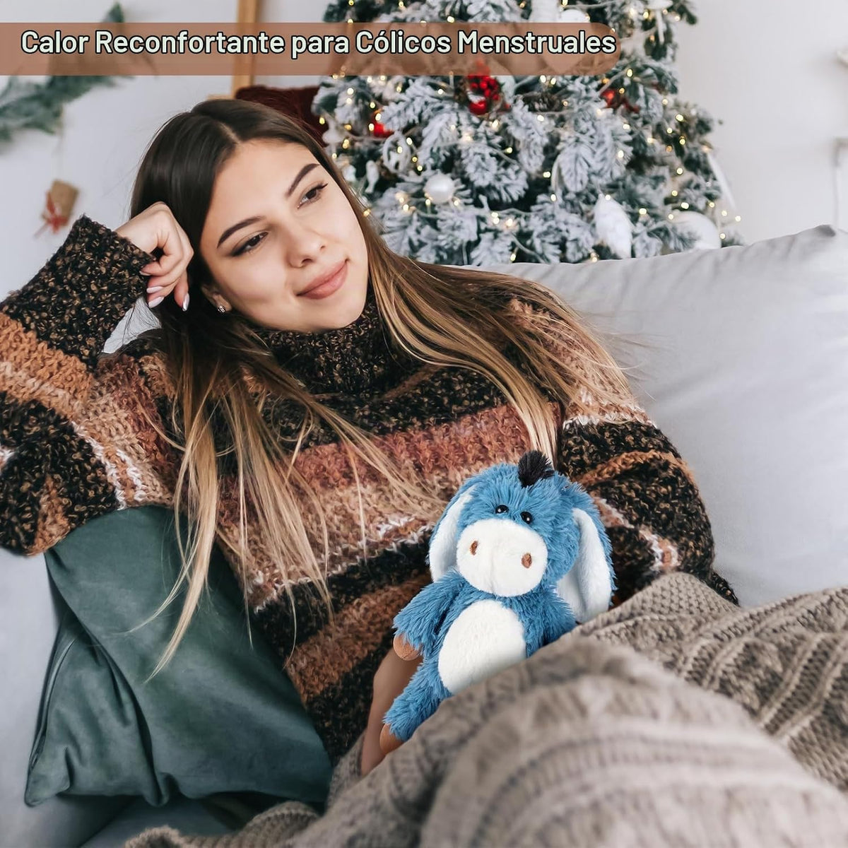 SuzziPals Almohadilla térmica de peluche de burro, apta para microo...