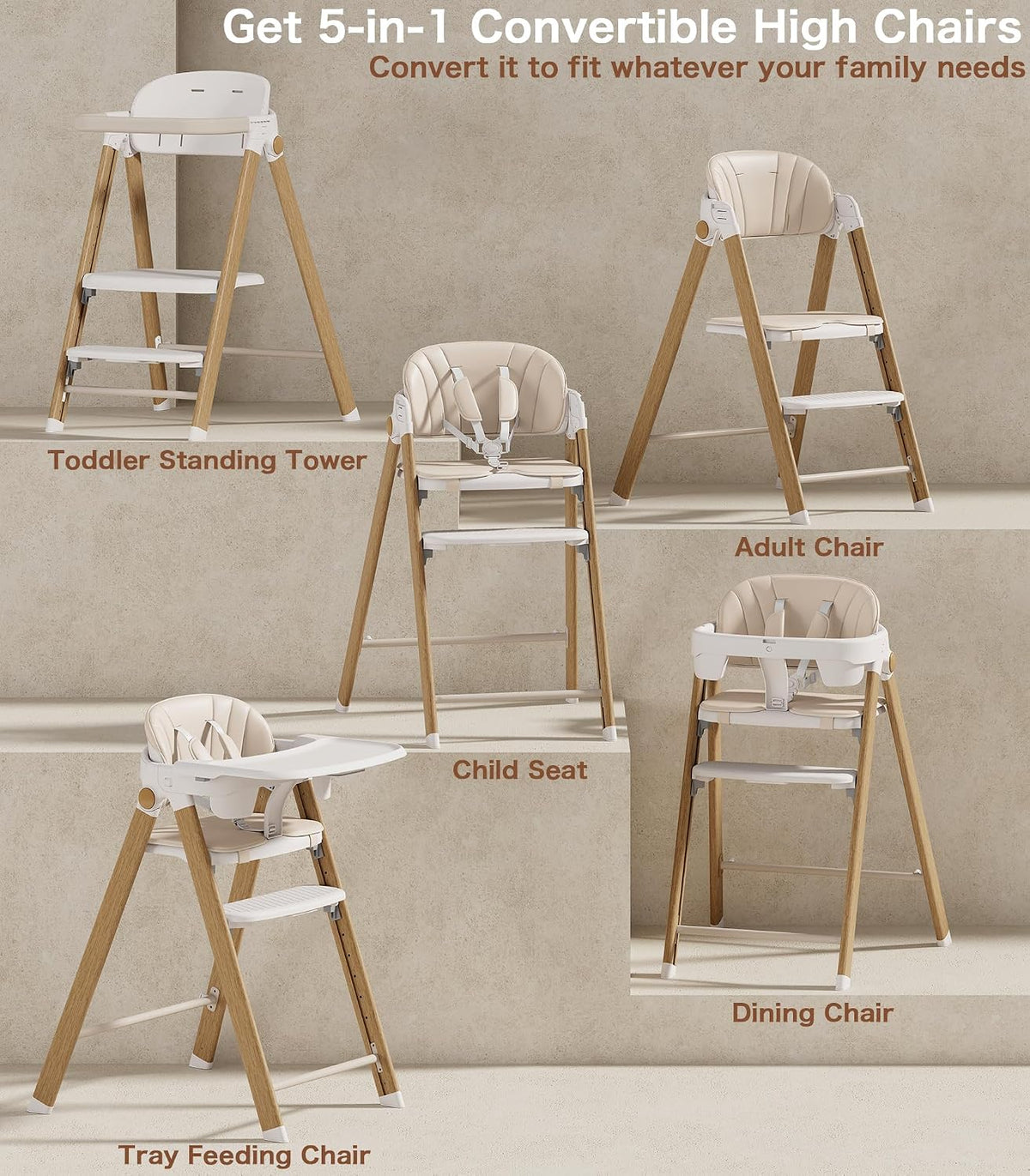 Silla alta convertible para bebé a torre para niños pequeños, trona...