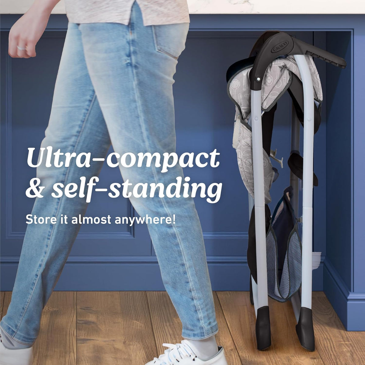 Graco Silla Alta Slim Snacker, Ultra Delgada, Plegado Rápido, Múlti...