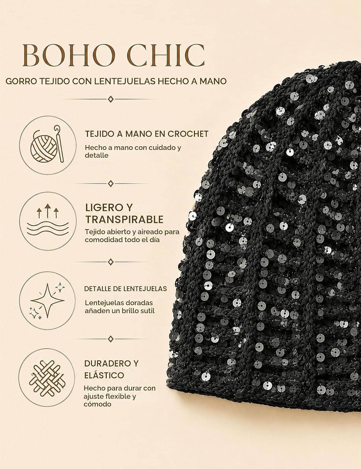 IcthyoStride Sombrero de fiesta para mujer, tocado de lentejuelas,...