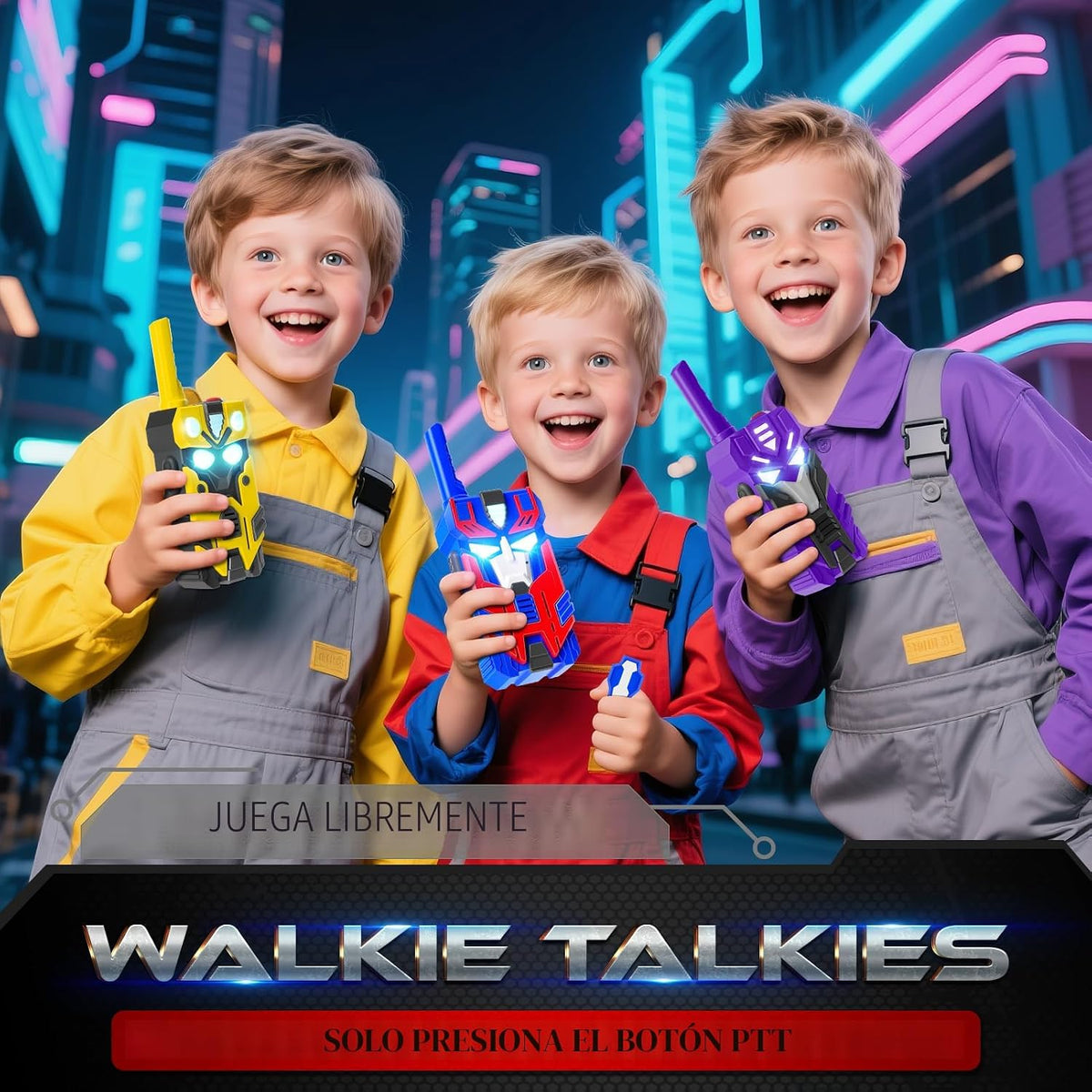 Walkie-talkies de transformación de juguetes para niños, paquete de...