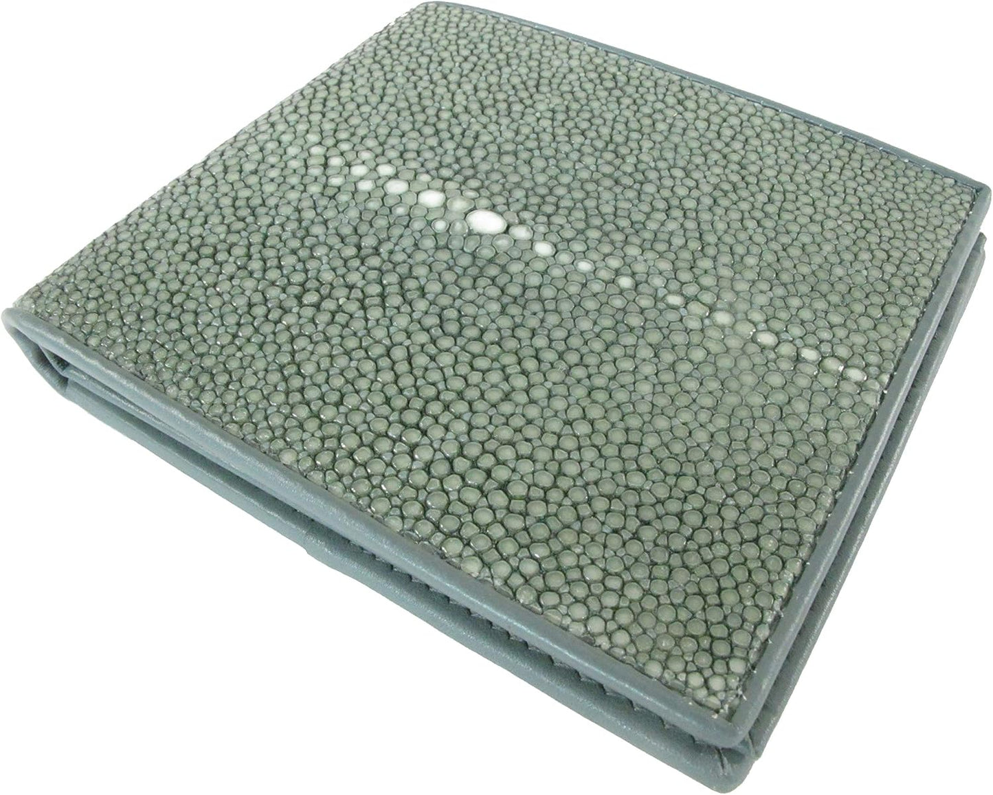Pelgio Cartera plegable de cuero de piel de Shagreen pulido genuino...