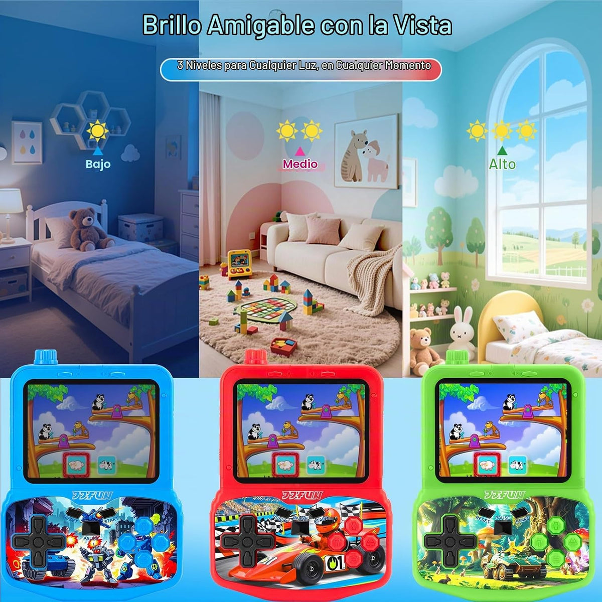 JJFUN Consola de juegos portátil para niños, estilo robot mecha con...