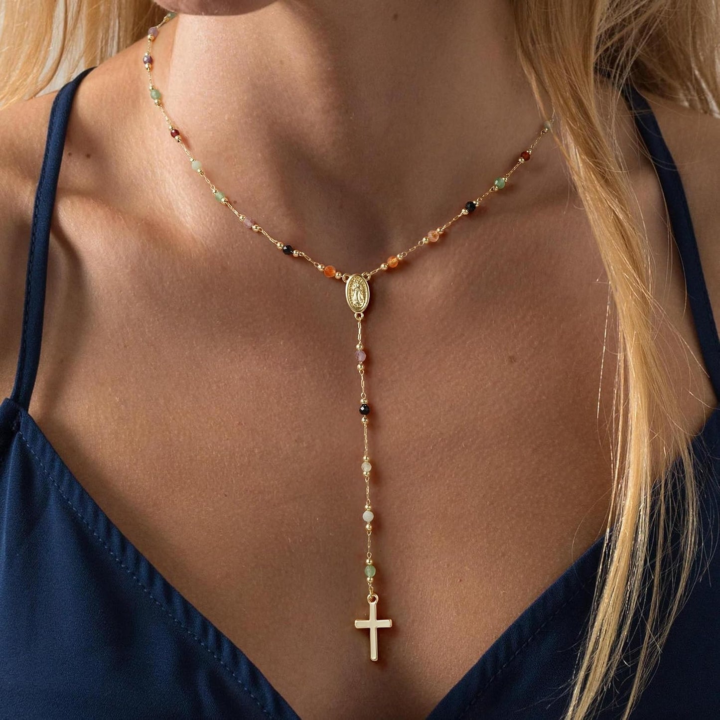 Turandoss Collar de Cruz de Oro para Mujeres - Delicado Collar de C...
