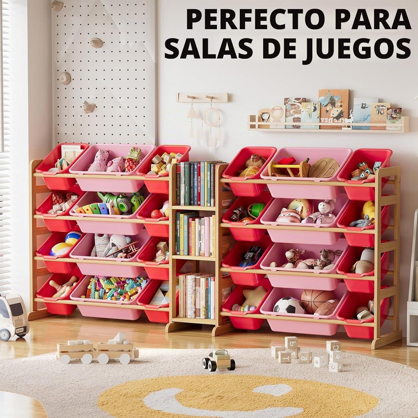 SpaceAid Organizador grande de almacenamiento de juguetes con 24 co...