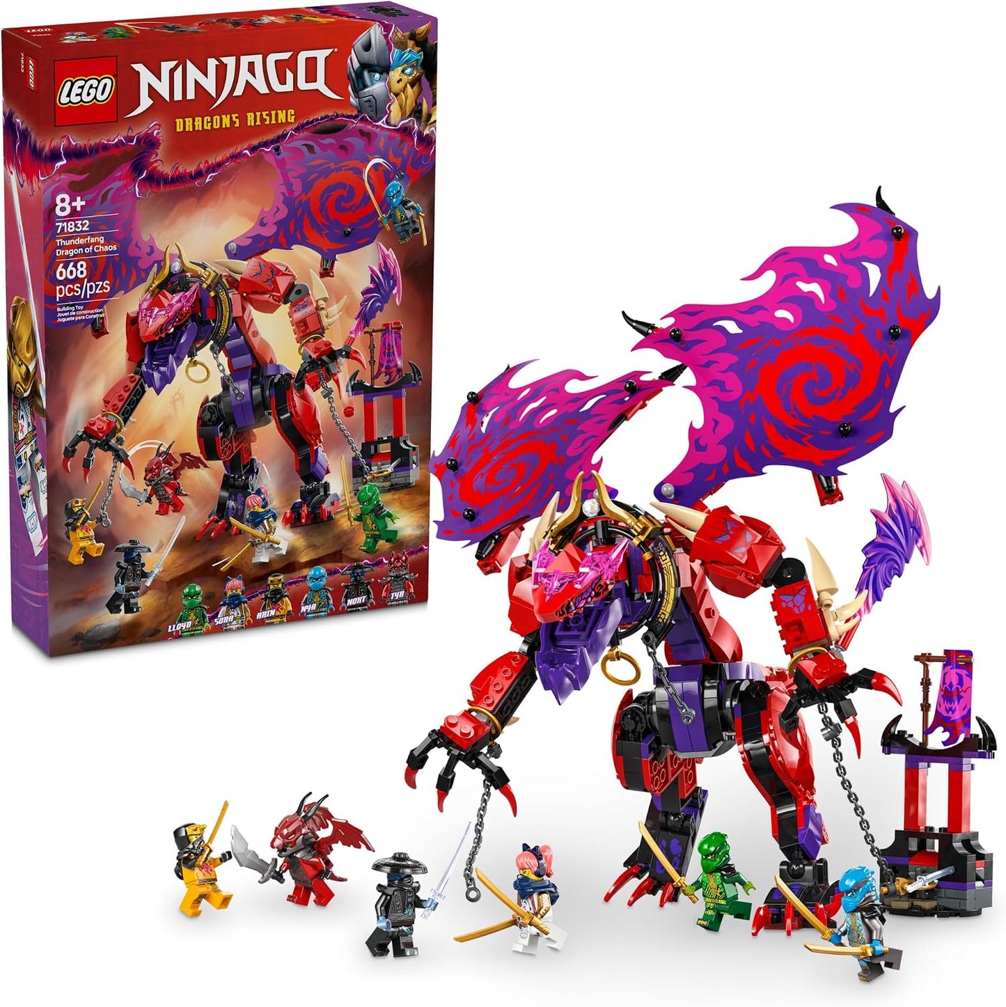 LEGO NINJAGO Thunderfang Dragon of Chaos - Juguete de construcción...