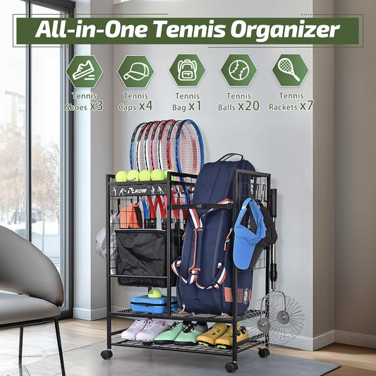 PLKOW Organizador de bolsas de tenis para raquetas de tenis, soport...