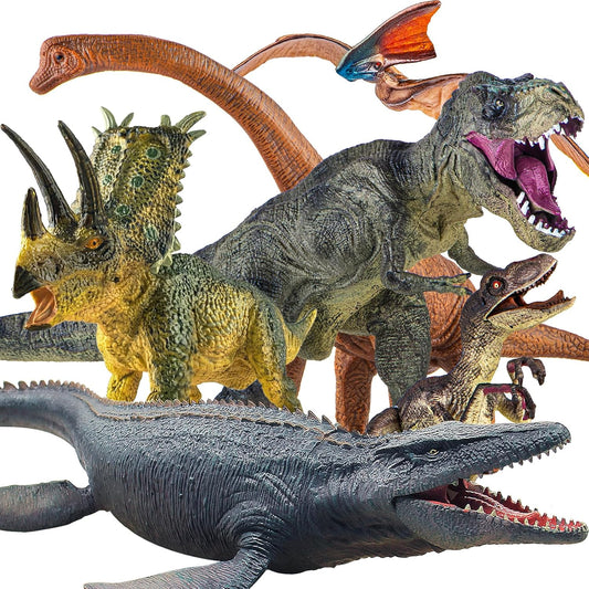 Lavesom Juego de 6 juguetes de dinosaurios gigantes, juguetes reali...