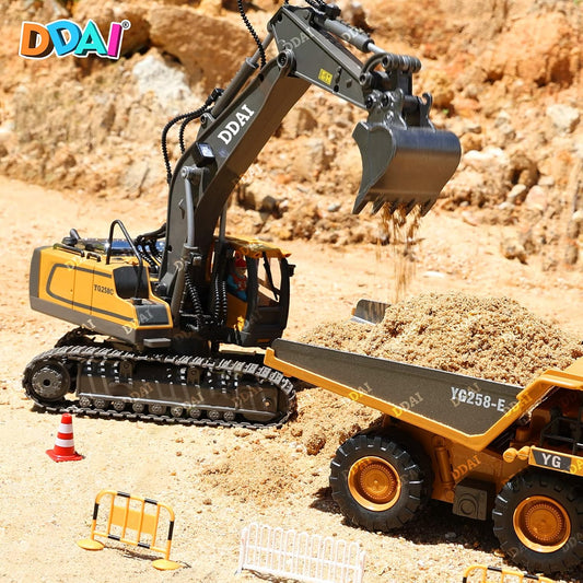 DDAI Excavadora de juguete con control remoto para niños de 8 a 12...
