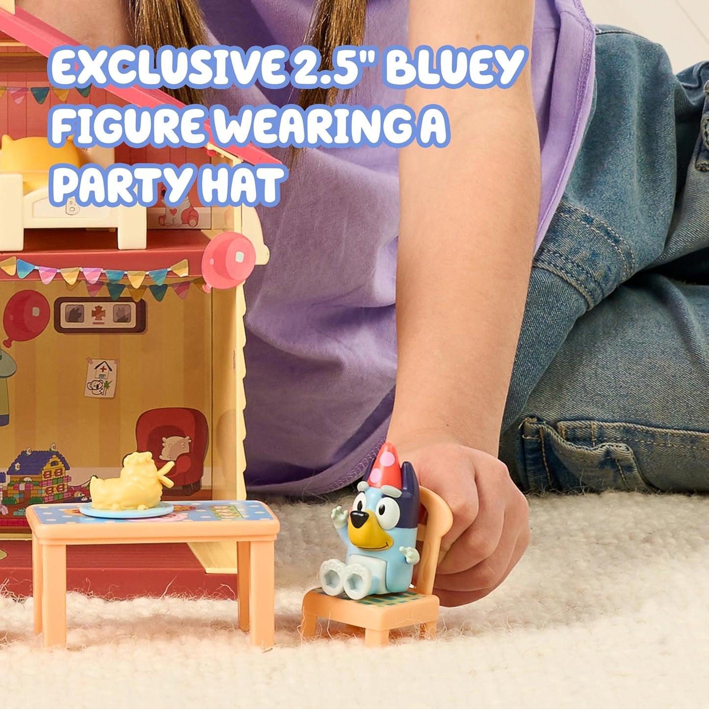Bluey Juego de celebración para el hogar, casa de juguetes portátil...