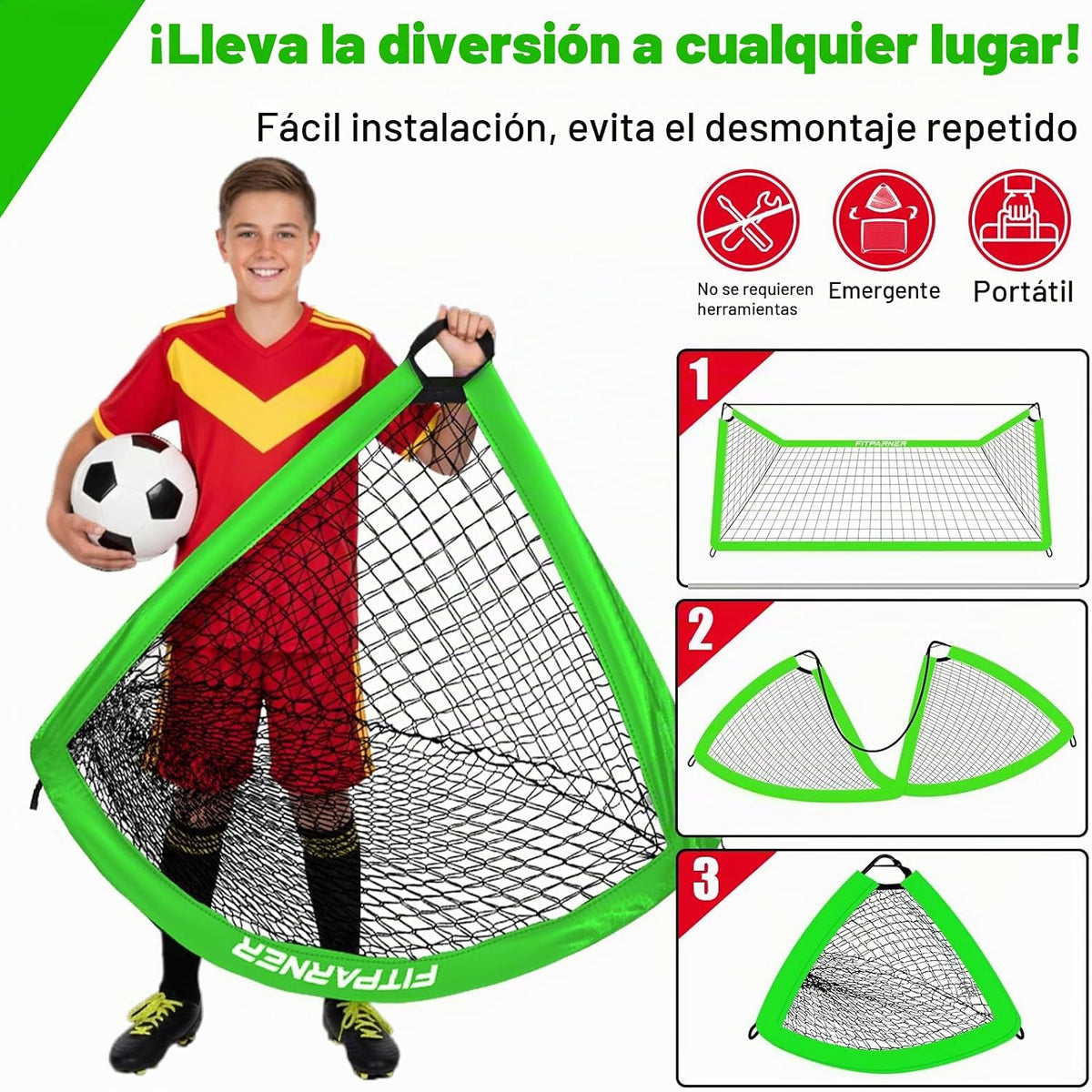 FITPARNER Portería de fútbol, portería de fútbol para niños en el p...