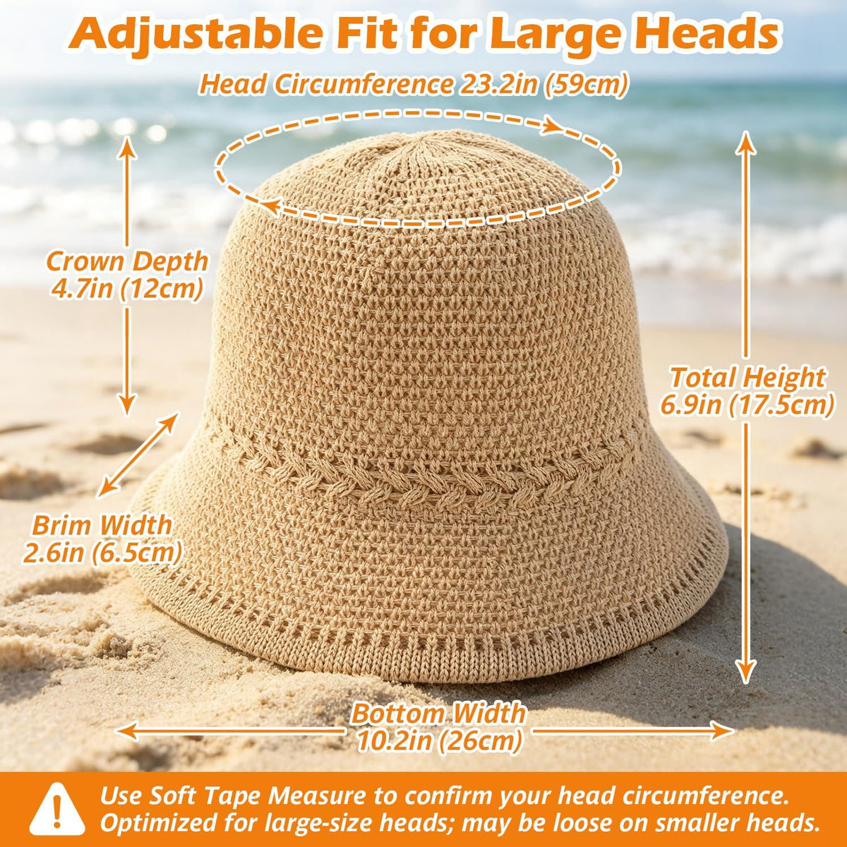 Sombrero de pescador de ganchillo para mujer, sombrero ligero de pa...