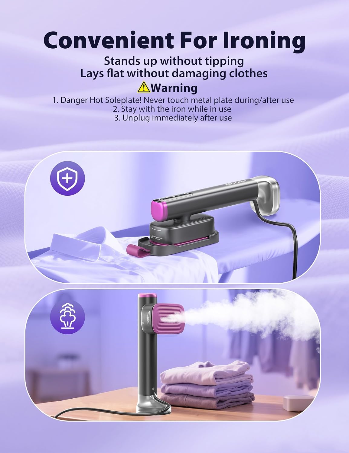 Vaporizador de viaje para ropa, vaporizador portátil de ropa de man...