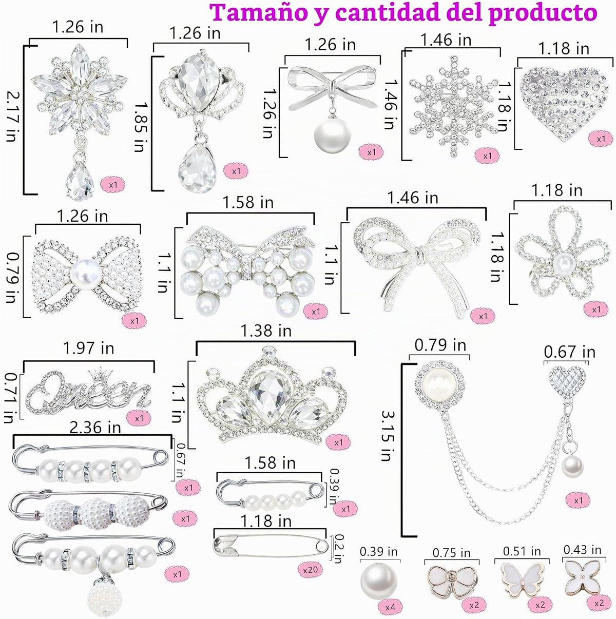 Kit de 72 dijes de calcetines de chatarra, broches y alfileres dora...