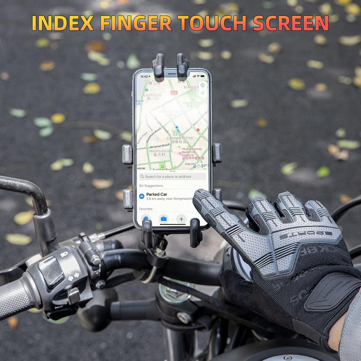 Rockbros - Guantes de bicicleta de montaña con almohadilla de gel d...