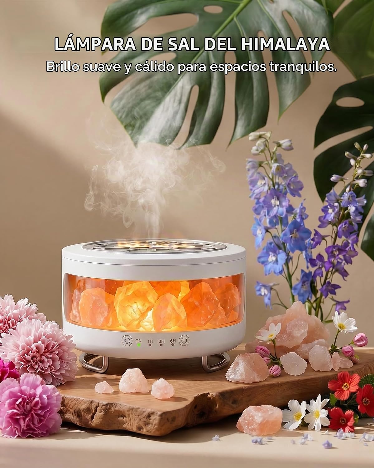 Difusor de aceite esencial con lámpara de sal del Himalaya, difusor...