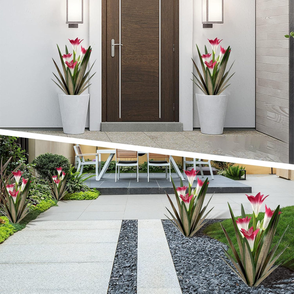 Homight Planta de agave de metal para decoración al aire libre, lir...
