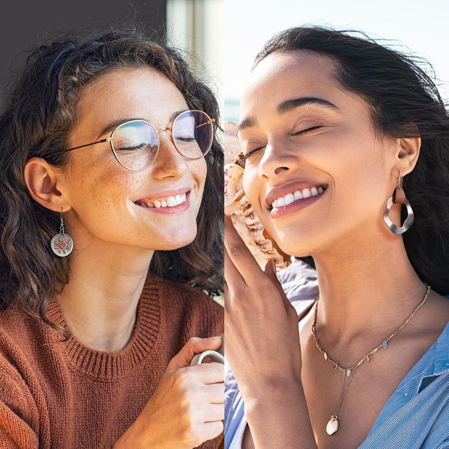 16 pares de aretes para mujeres de moda, Funtopia aretes bohemios c...
