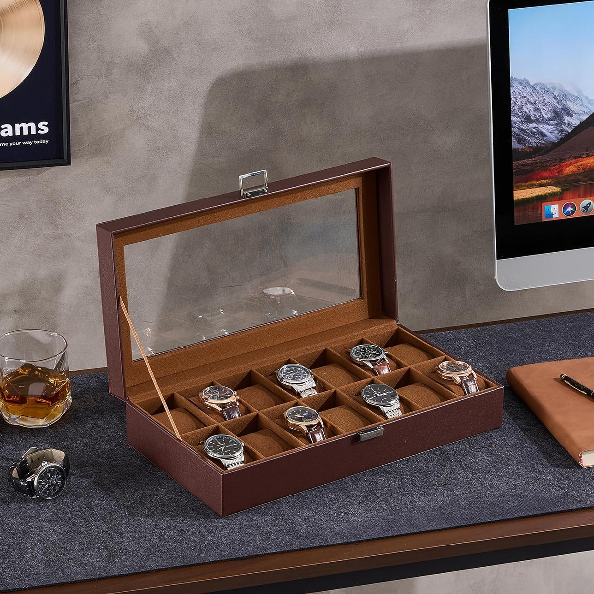 ProCase Caja de Reloj para Hombres, Organizador de Caja de Reloj de...