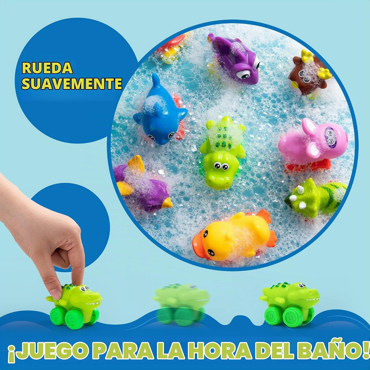 JOYIN Coches de Animales, Juguete de Set de Coches de Goma Suave, M...