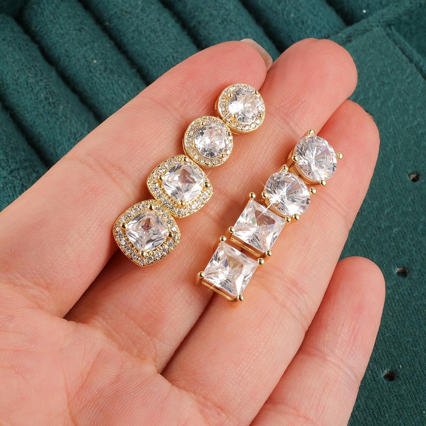 ALEXCRAFT Aretes de tuerca de plata de ley para mujeres y niñas, ci...