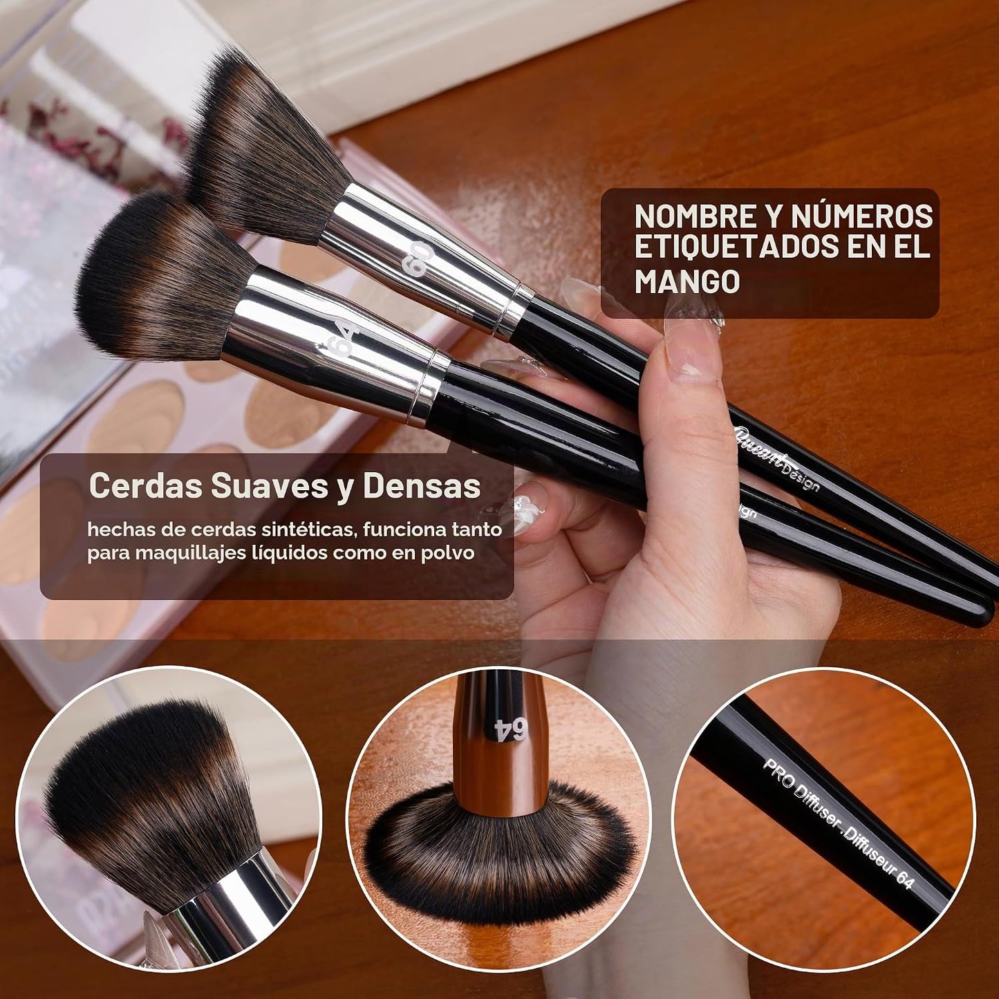 Bueart Design - Juego de 36 brochas de maquillaje profesional, para...