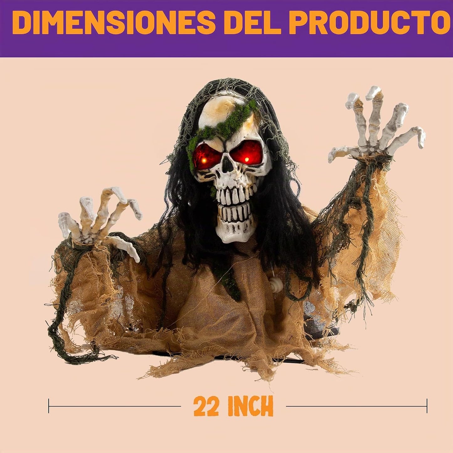 JOYIN Decoración de Halloween para exteriores, animado zombi, rompe...