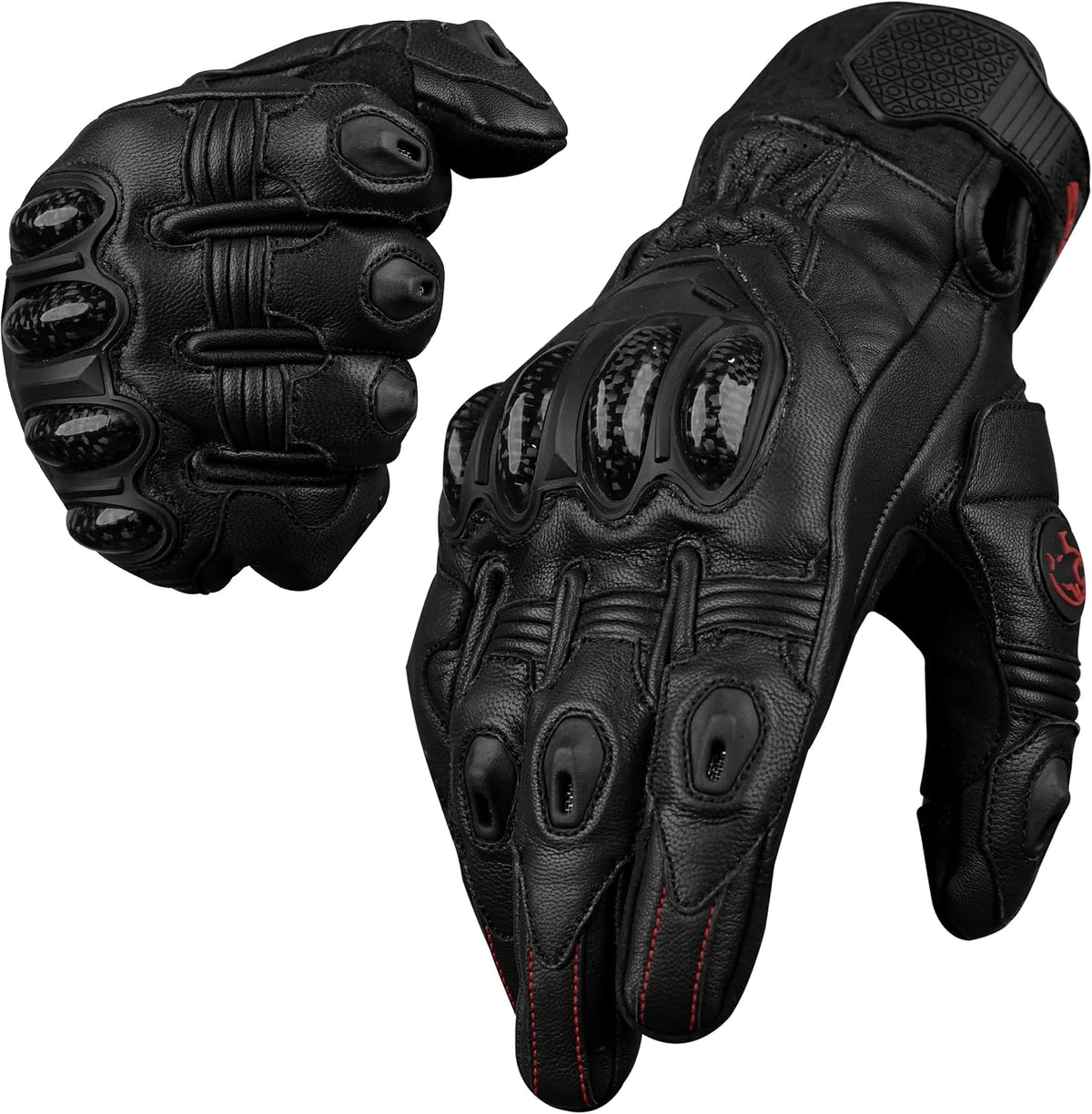 J.A.G. Guantes de Motocicleta de Piel para Hombre - Protección de N...