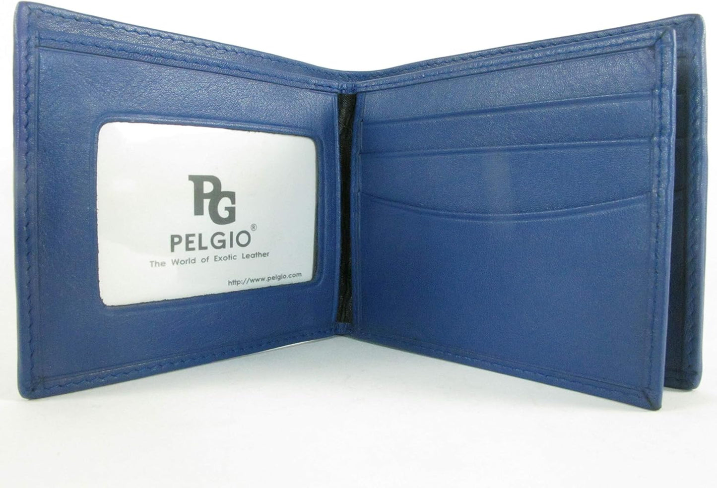 Pelgio Cartera plegable de cuero de piel de Shagreen pulido genuino...