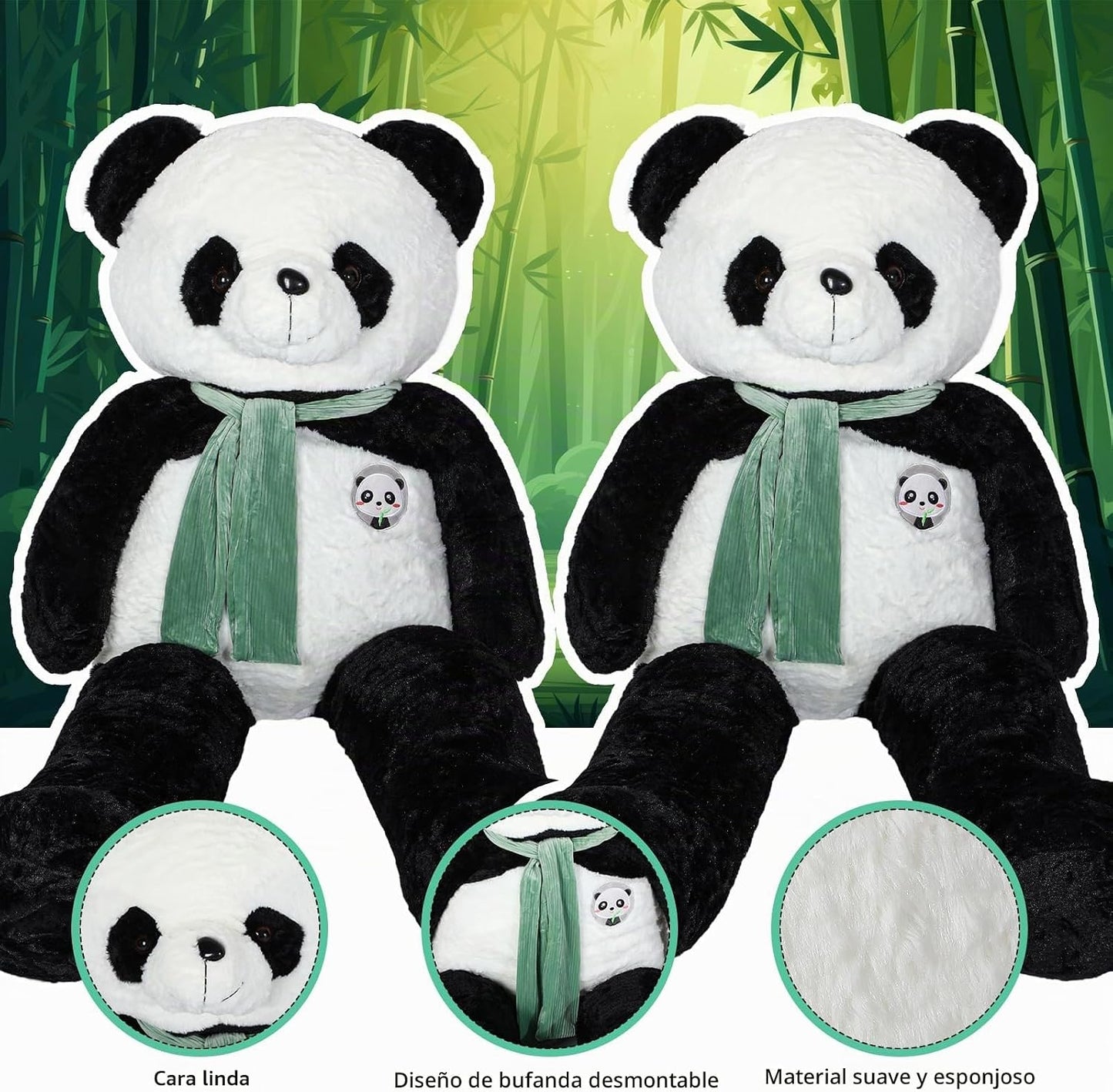 RoundFunny Oso de panda gigante de 63 pulgadas de alto, animal de p...