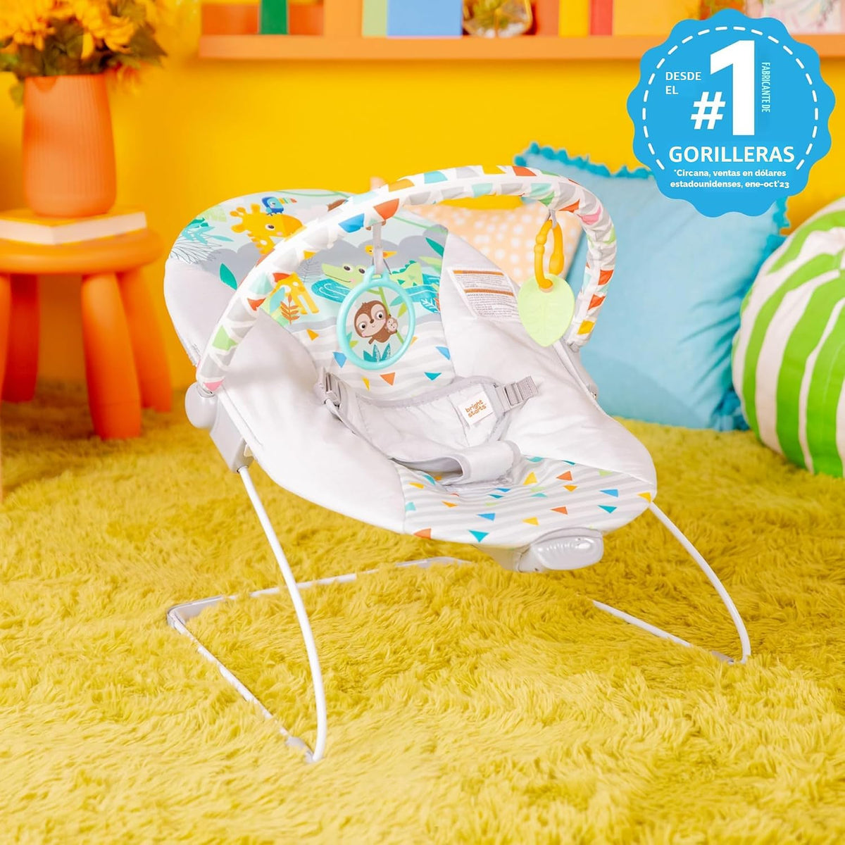 Bright Starts Silla Mecedora con Vibraciones Tranquilizantes para B...
