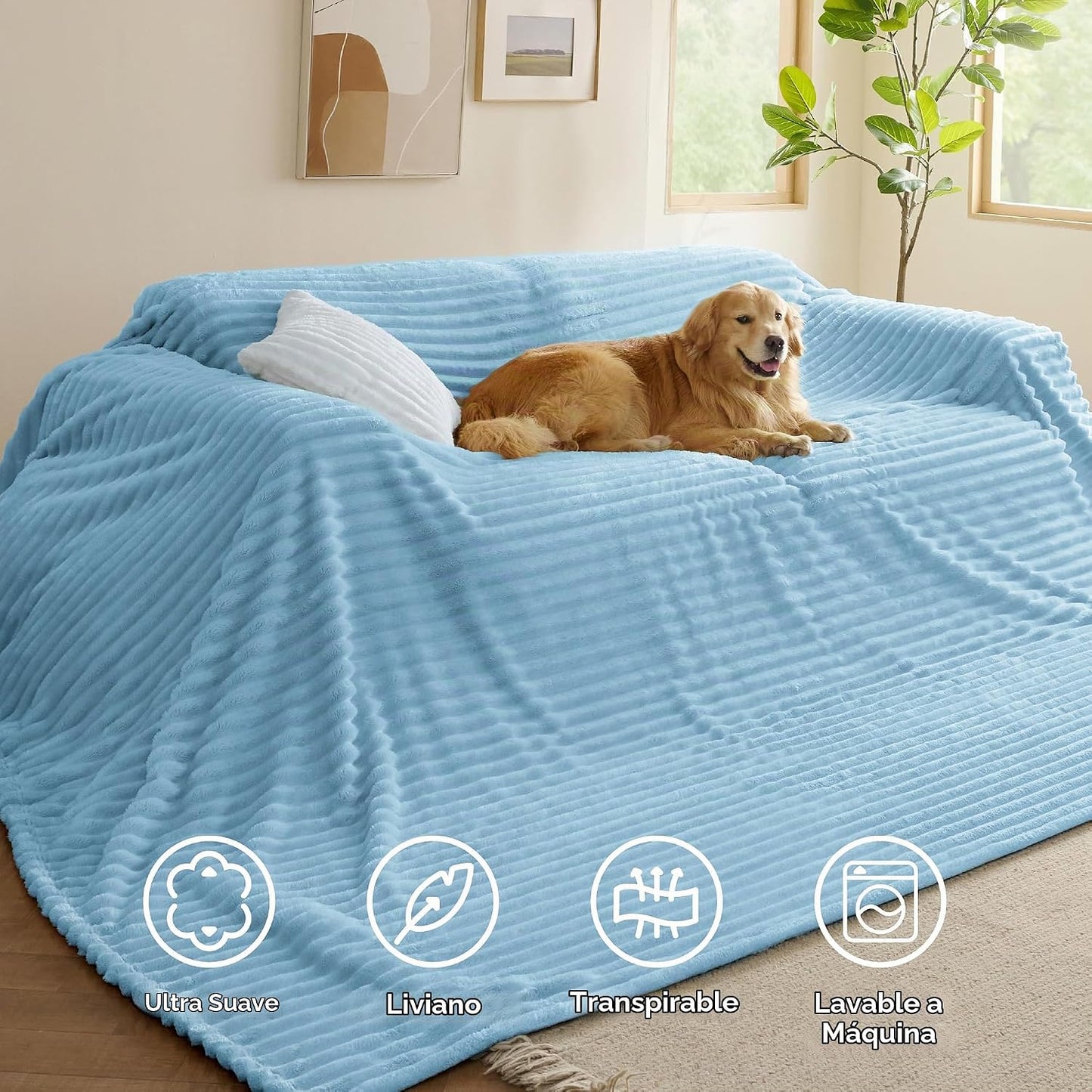 Bedsure GentleSoft - Manta grande de forro polar para cama, acogedo...