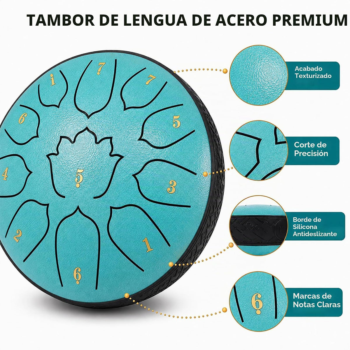 LONCHAN Tambor de lengua de acero, 11 notas de 6 pulgadas, tambor d...