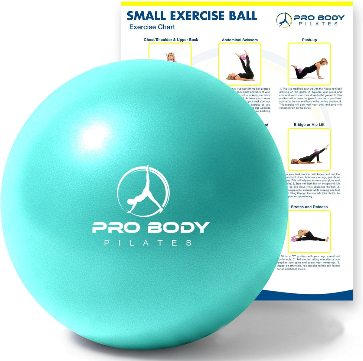ProBody Pilates Mini Pelota de Ejercicio - Bola de 9 Pulgadas para...