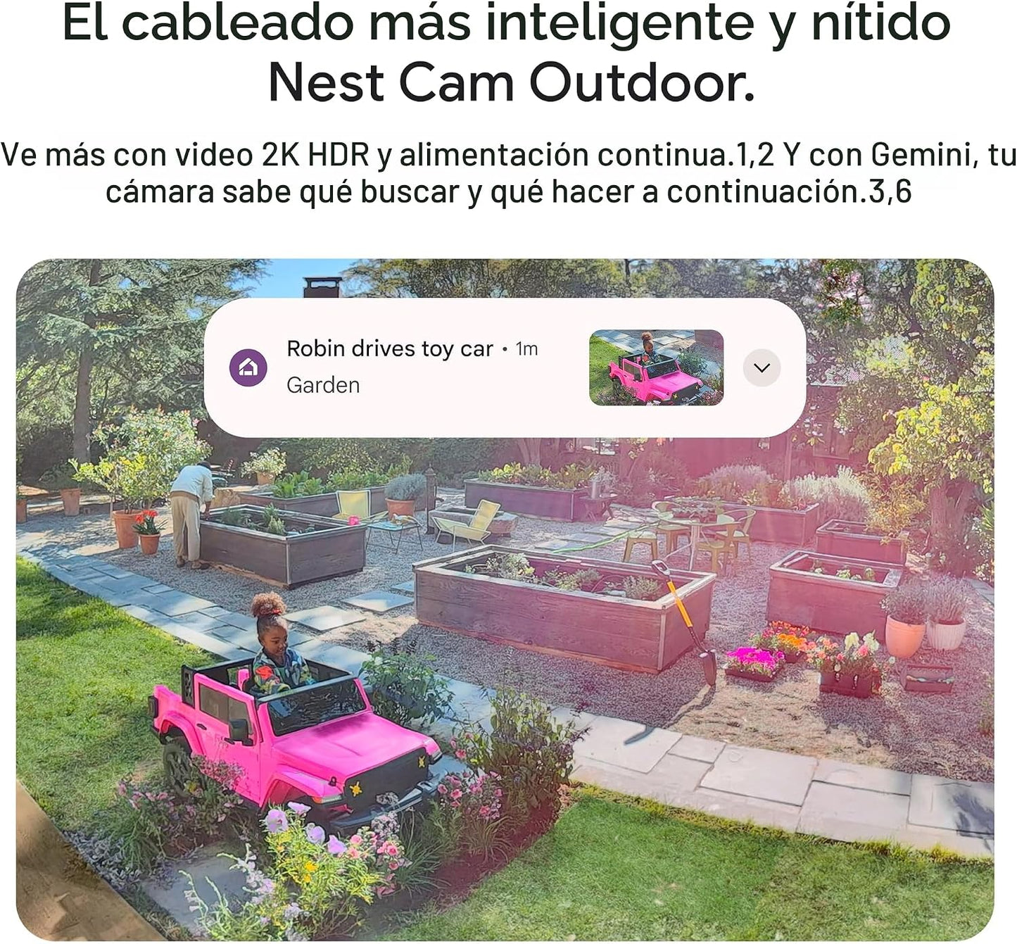 Google Nest Cam Outdoor (con cable, 2.ª generación) - Cámara de seg...