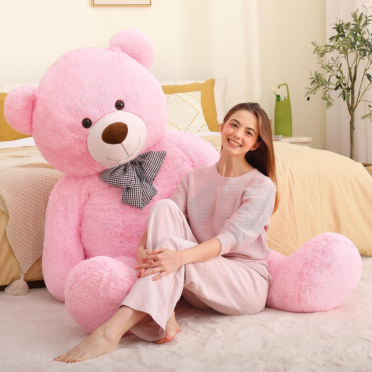 MaoGoLan - Oso de peluche gigante rosa de 6 pies de altura, tamaño...