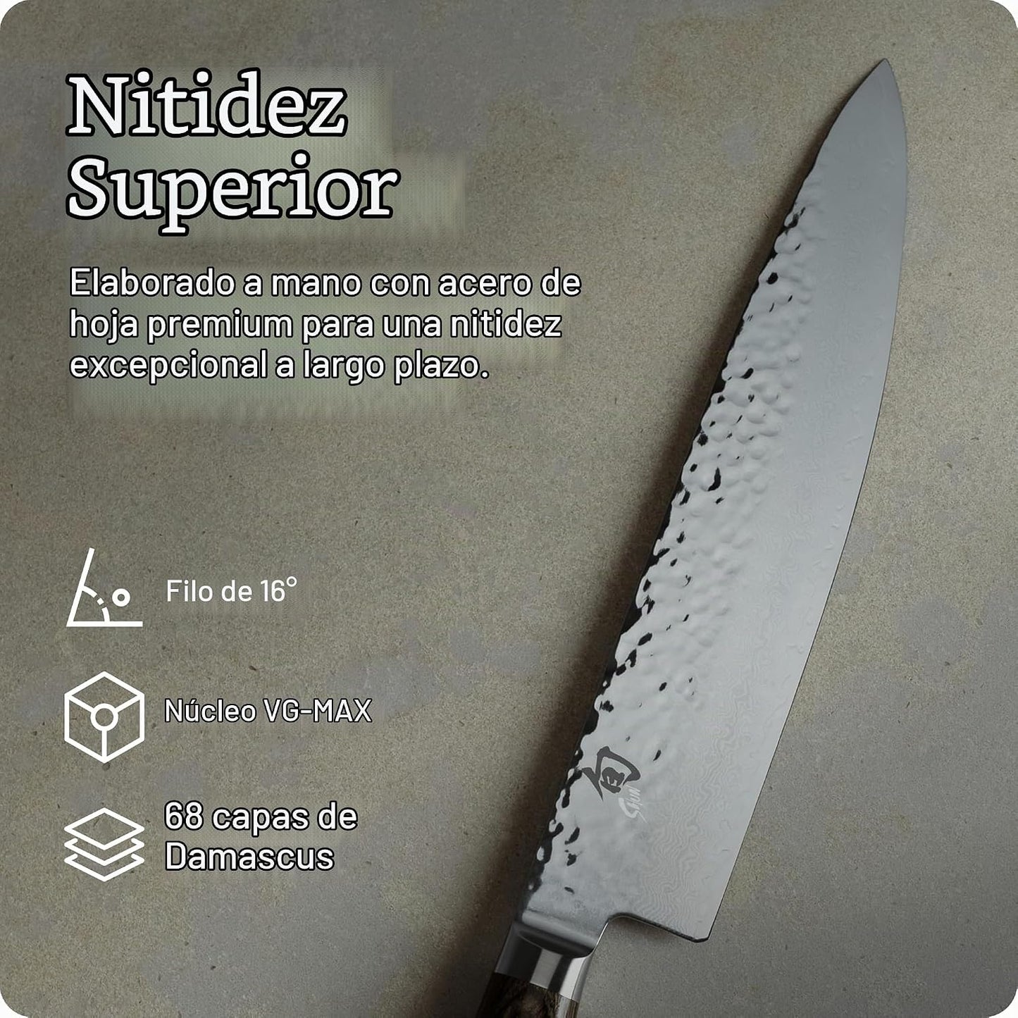 Shun Cutlery Premier - Cuchillo de chef de 10 pulgadas de largo, cu...