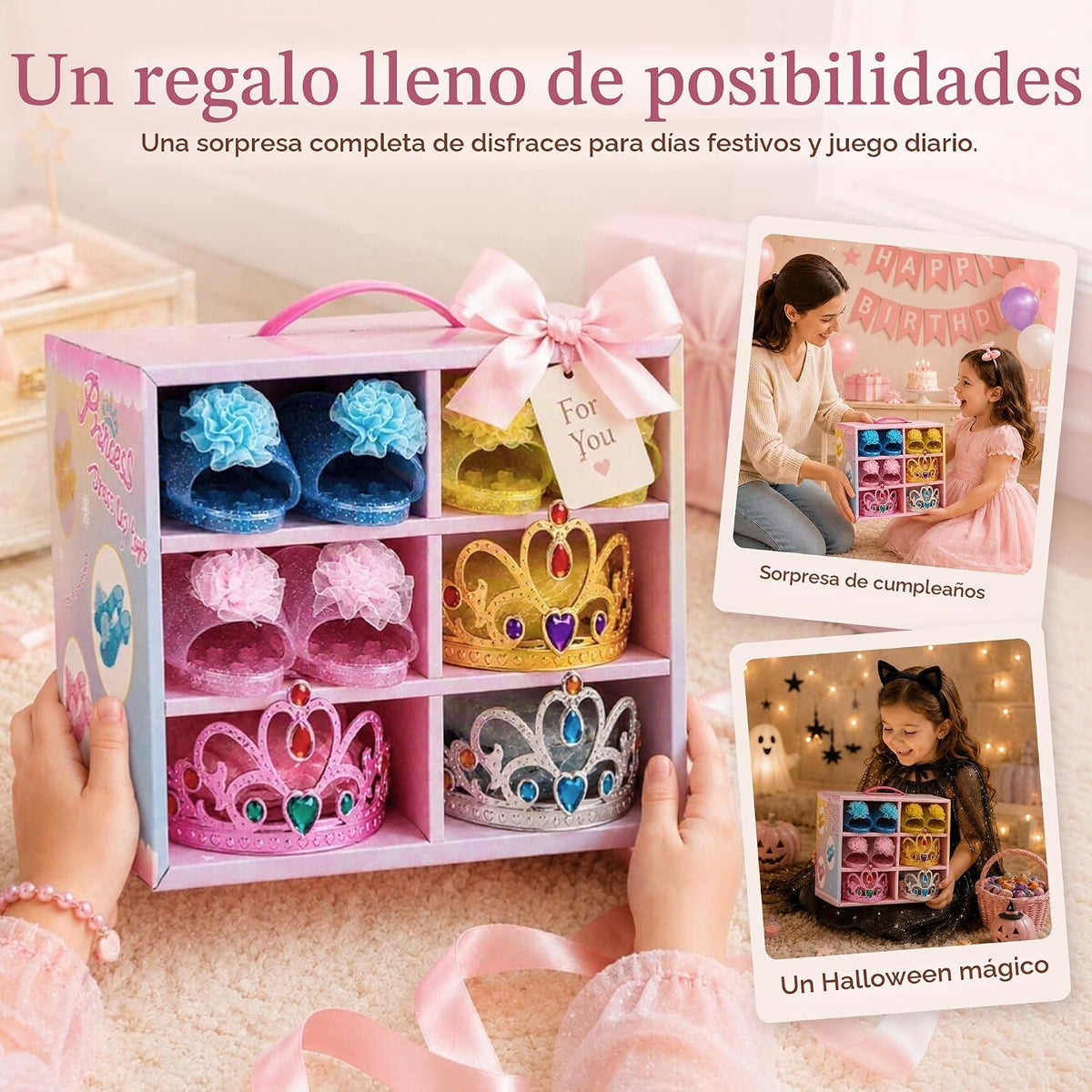 Conjunto de vestir de princesa Meland para niñas de 3 a 6 años con...