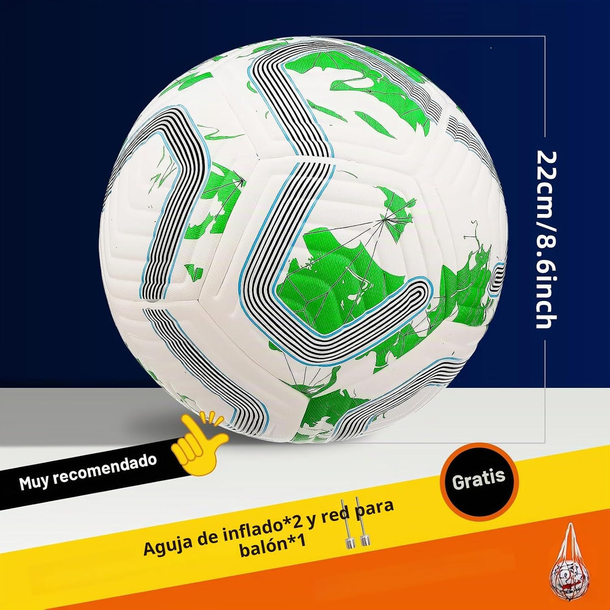 CWBCWB Balón de fútbol tamaño 5 para adultos y jóvenes, pelota de e...
