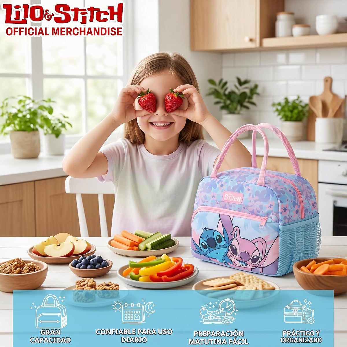 Get Trend Disney Stitch Girls Bolsa de almuerzo con aislamiento, út...