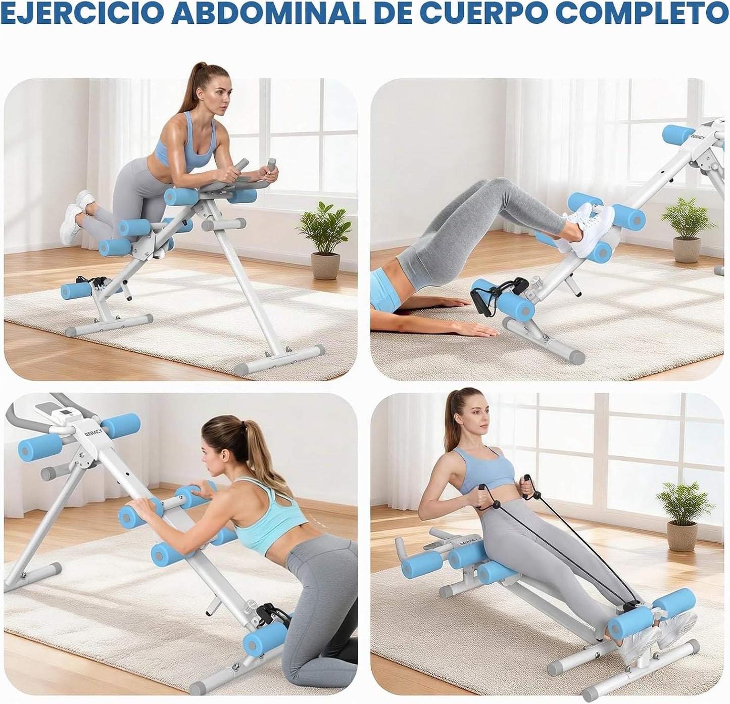 DERACY Máquina de entrenamiento abdominal ajustable para abdominale...