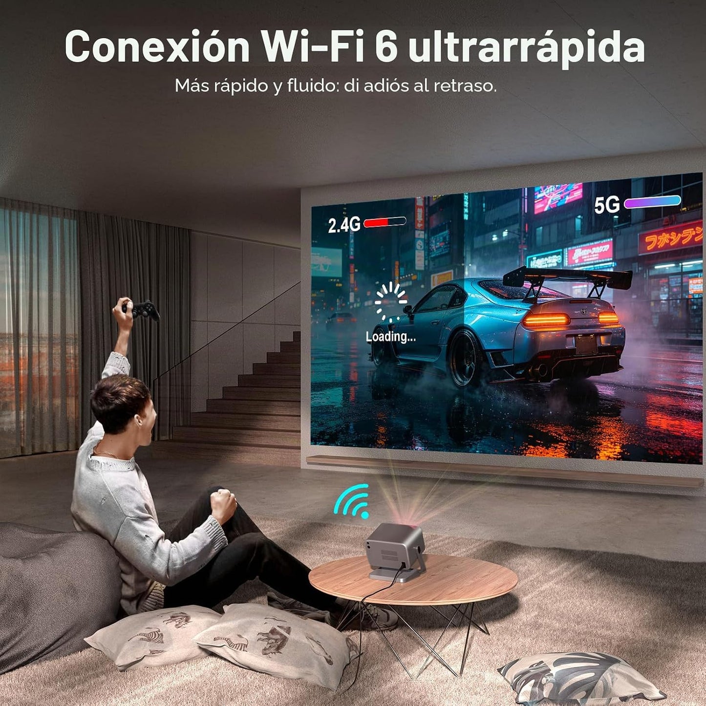 [4600 ANSI y aplicación con licencia oficial] Proyector 4K con WiFi...