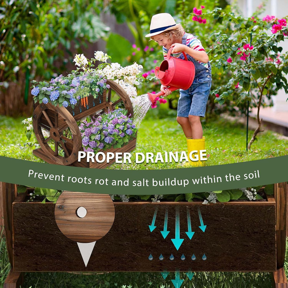 LIQING Decoración de jardín, maceta para plantas al aire libre - Ja...