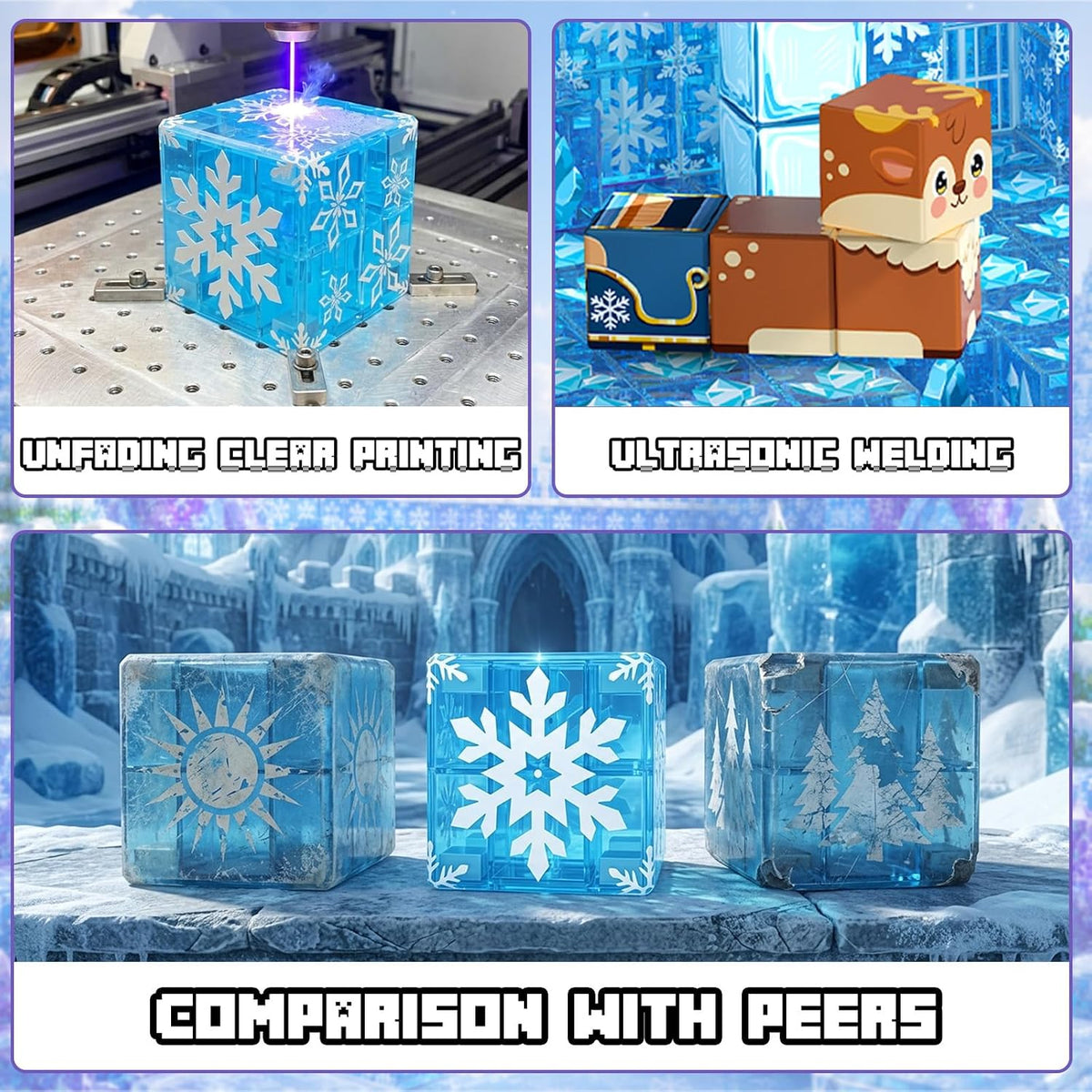 Laoren Bloques de construcción magnéticos STEM Toy Magnet Cubes par...