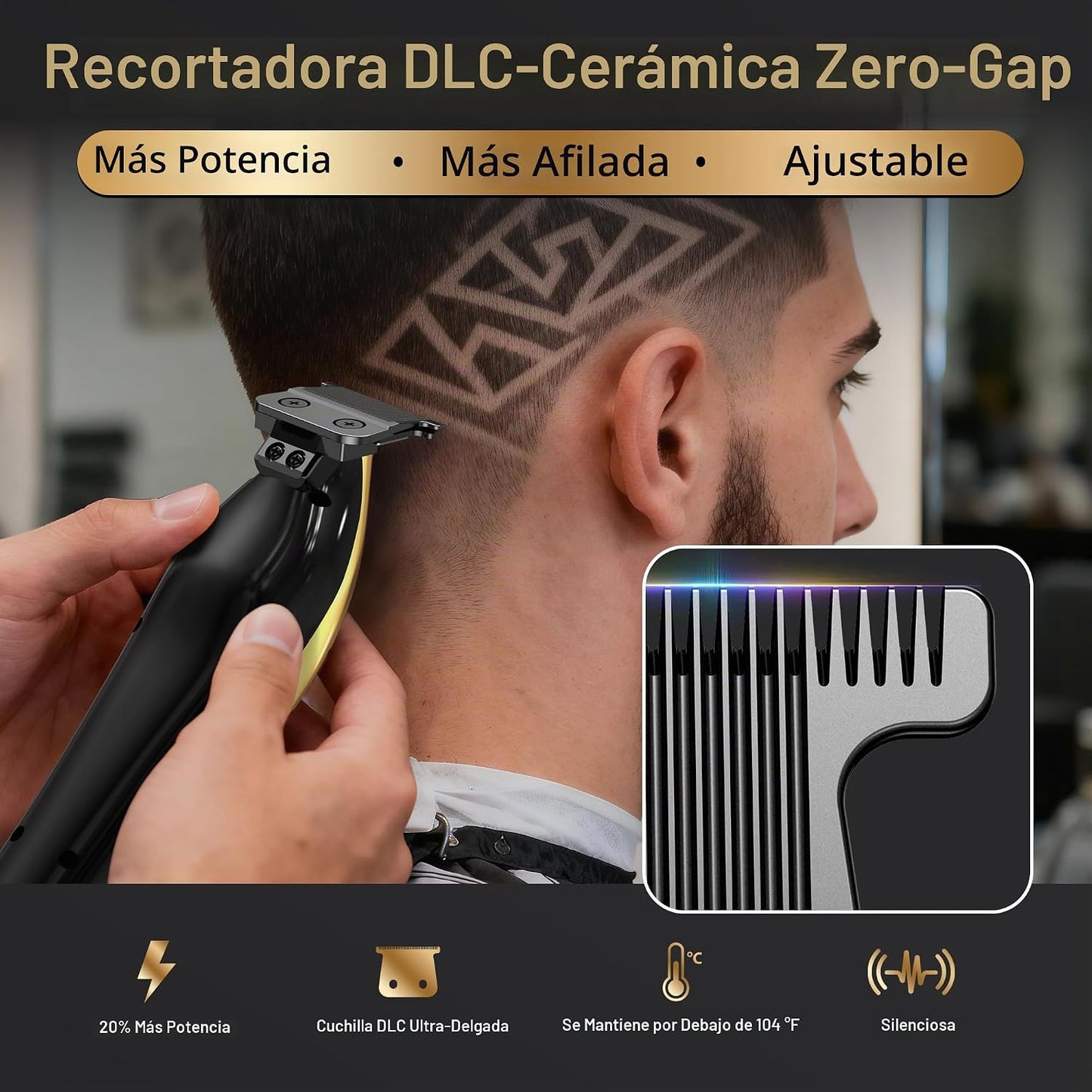 Phantom Cortadora de pelo profesional para hombres, juego de cortap...